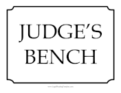 Judges Bench Sign