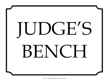 Judges Bench Sign legal pleading template