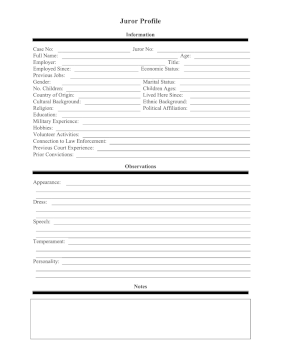 Juror Profile legal pleading template