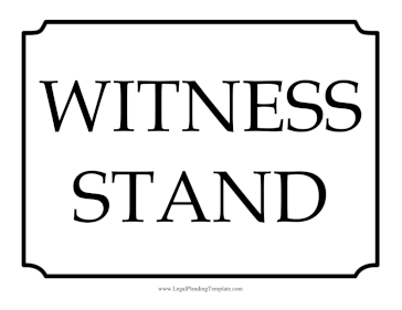 Witness Stand Sign legal pleading template